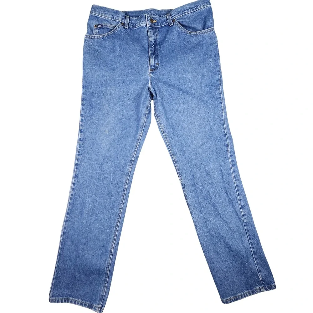 Lee Jeans Mens 40x34 Blue Denim Regular Fit Straight Leg‎ Vintage Made in USA